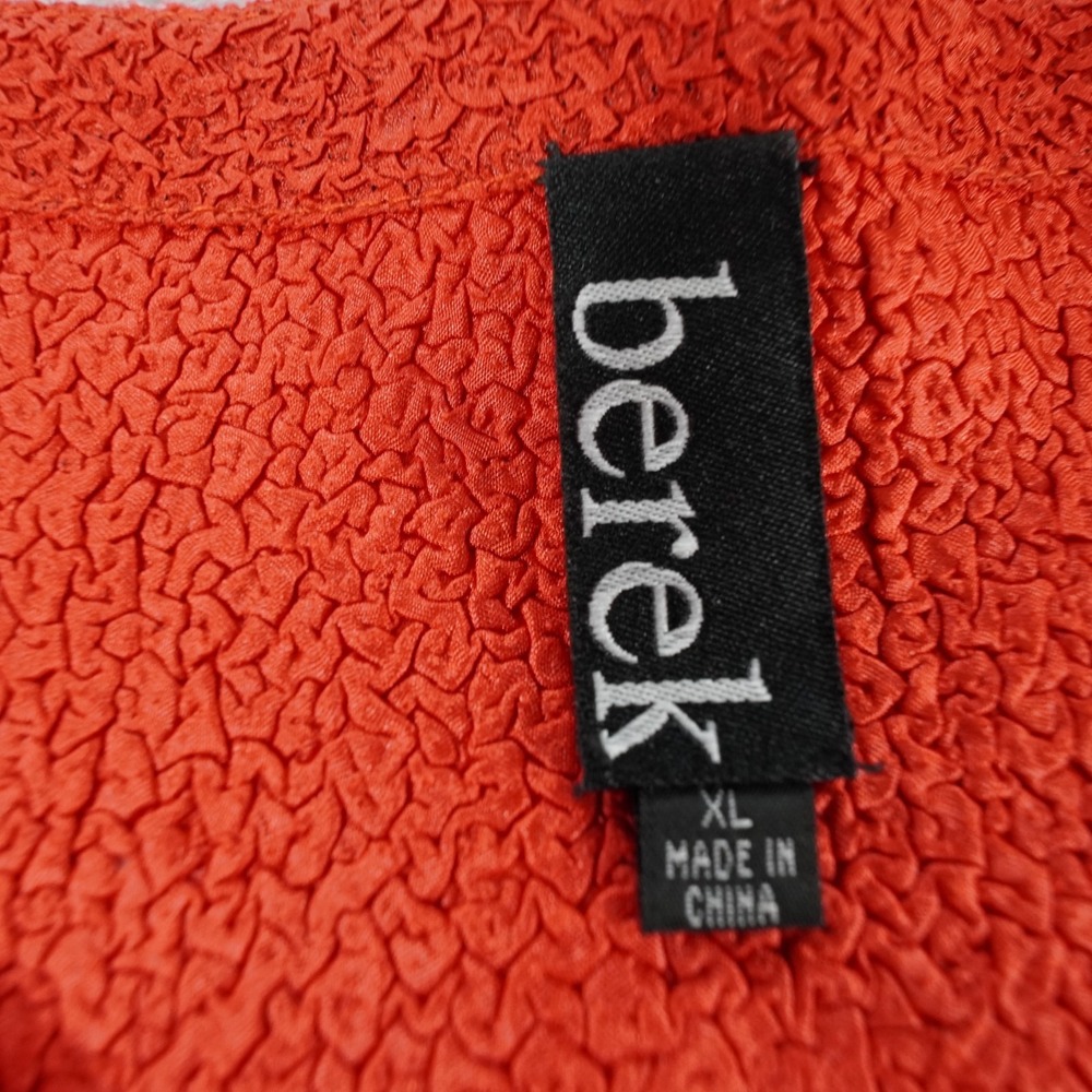 Berek Long Cardigan Jacket Womens XL Red Avant Garde Crinkle Open Artwear Travel - Picture 5 of 12